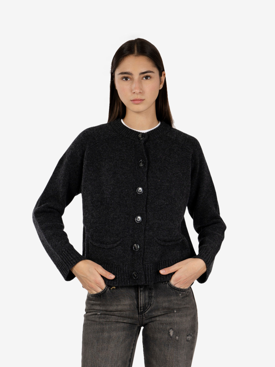 Charcoal wool cardigan