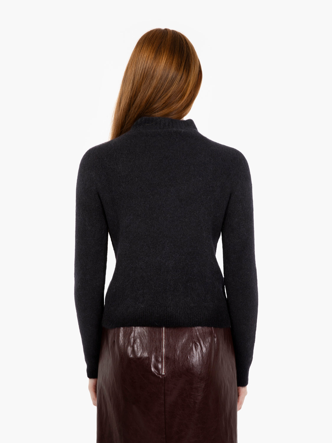 Black soft wool turtleneck sweater