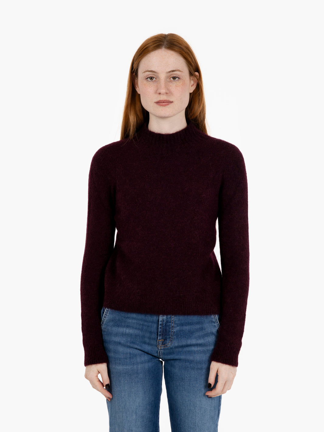 Soft wool turtleneck sweater in sangria