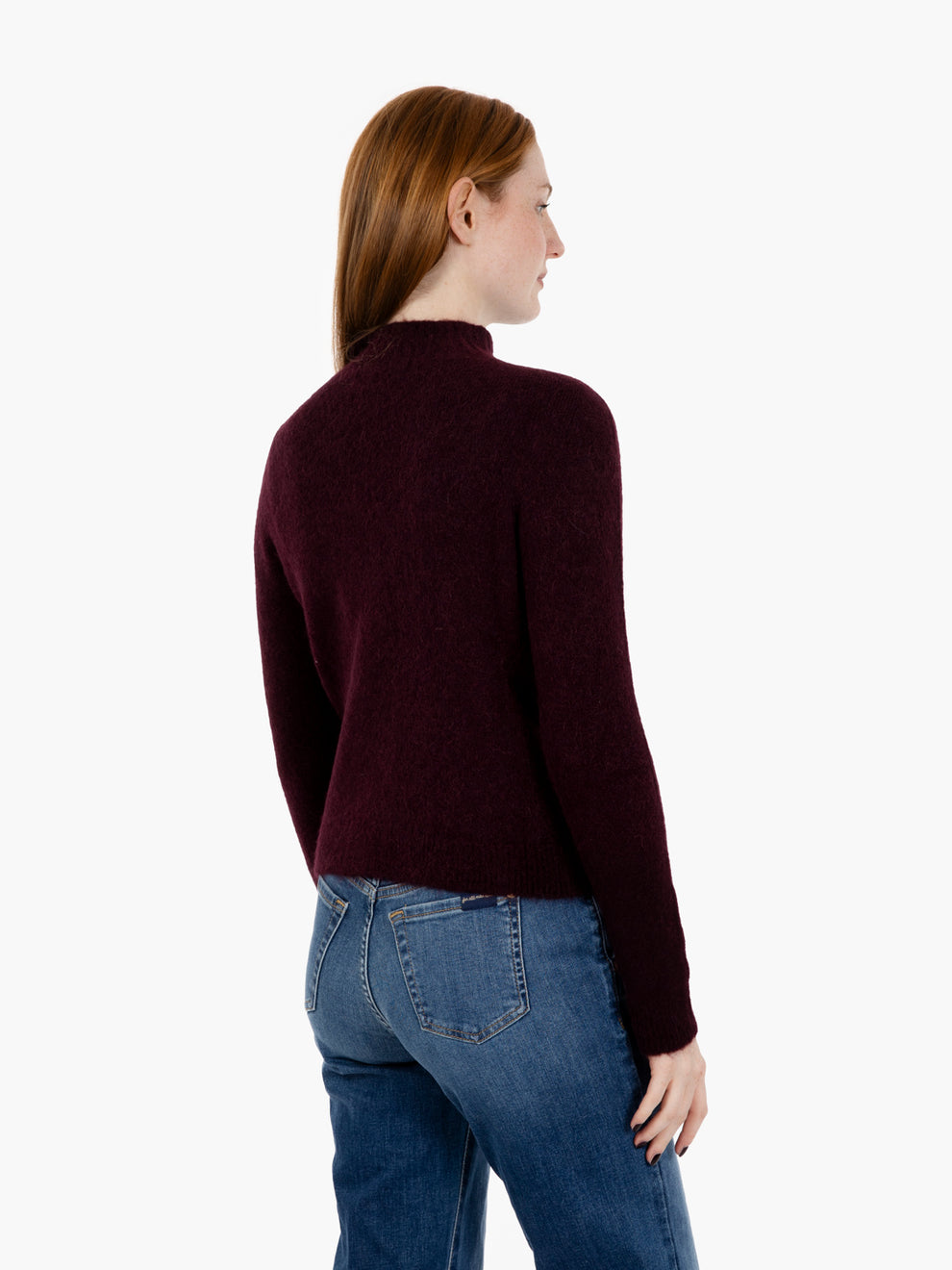 Soft wool turtleneck sweater in sangria