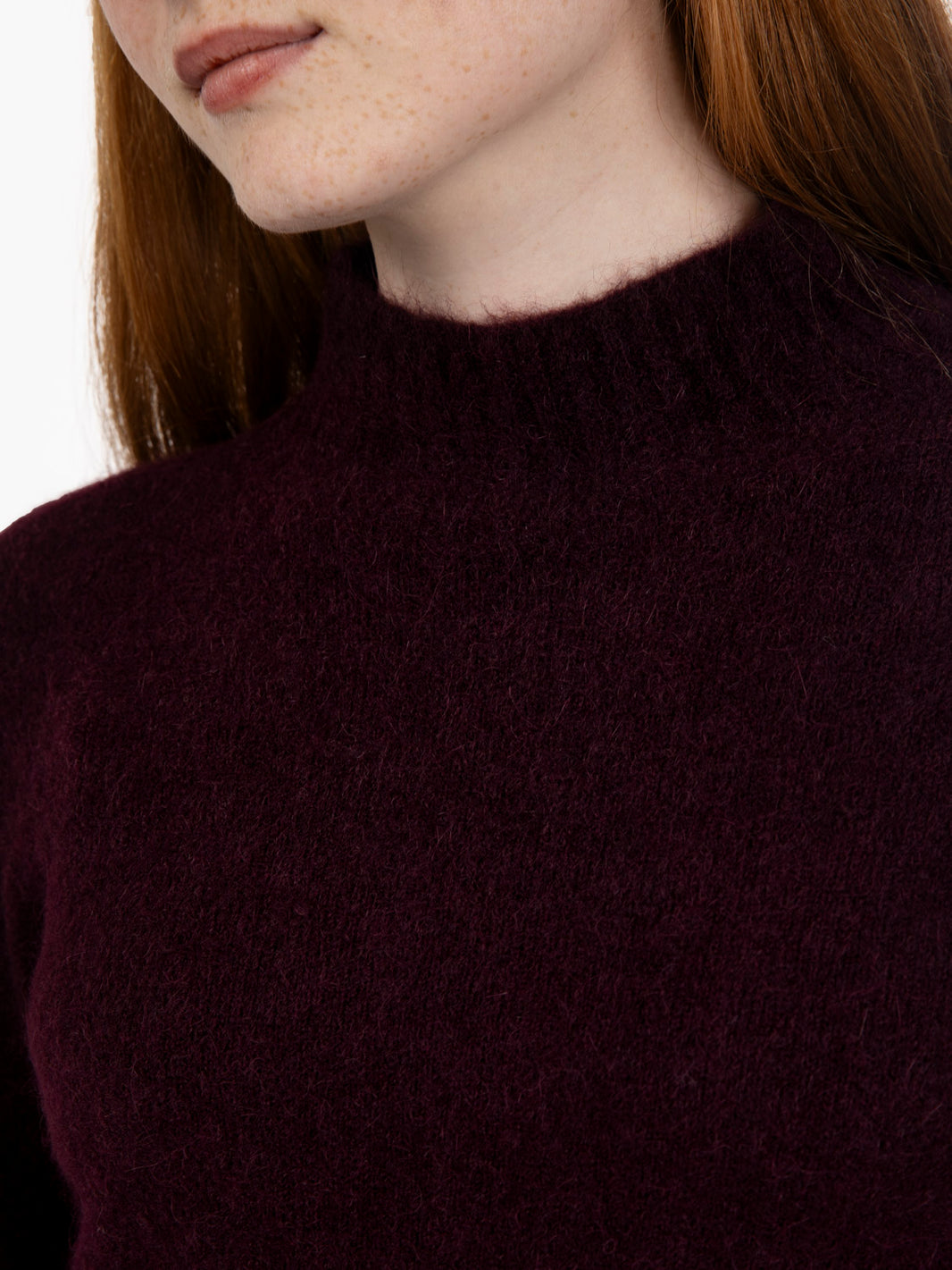 Soft wool turtleneck sweater in sangria