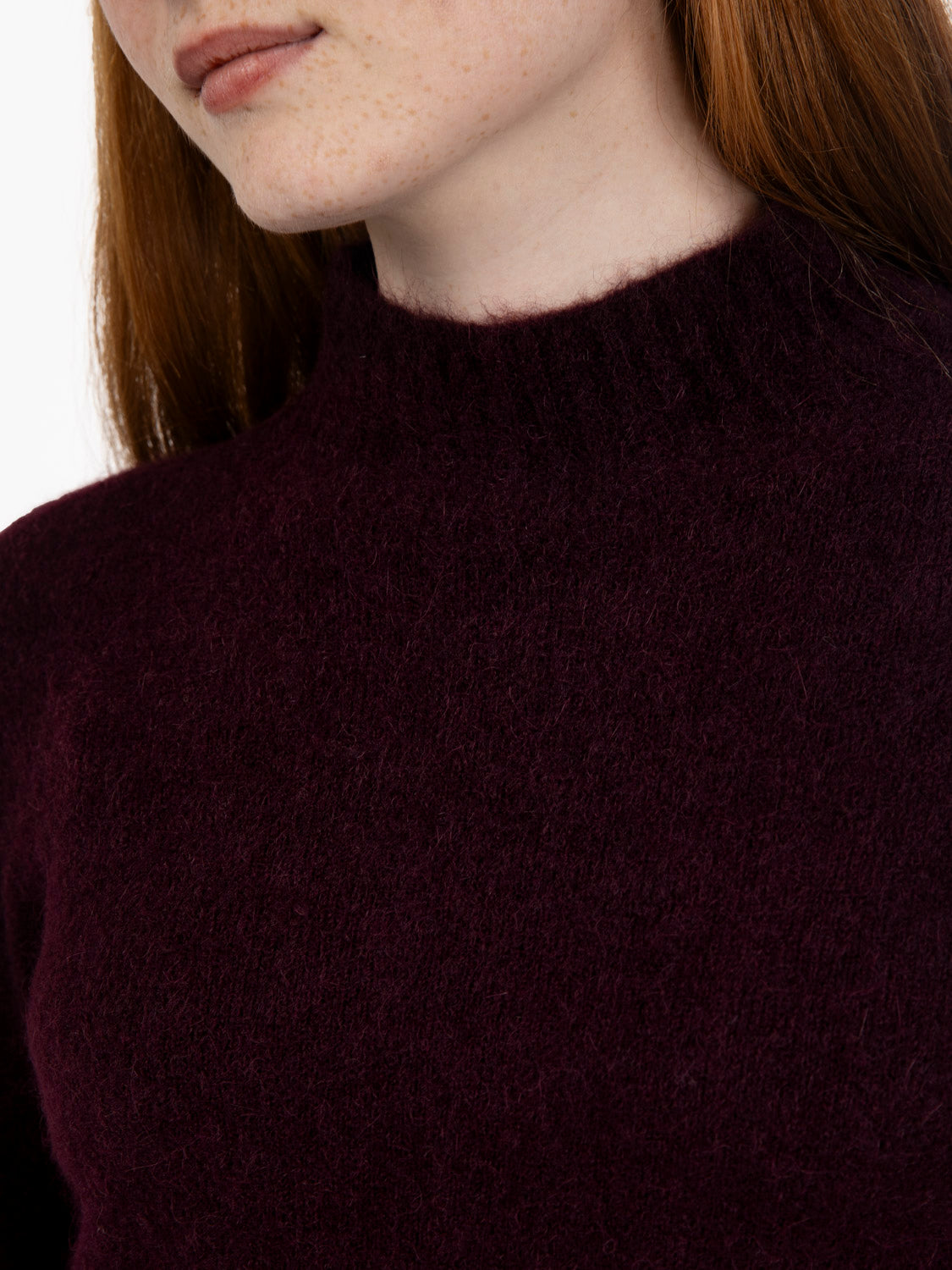 Soft wool turtleneck sweater in sangria