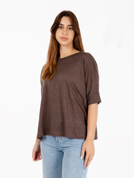 Maglia ampia maniche a kimono lino moro