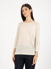 MAIDA MILA - Maglia barca con spacchi beige