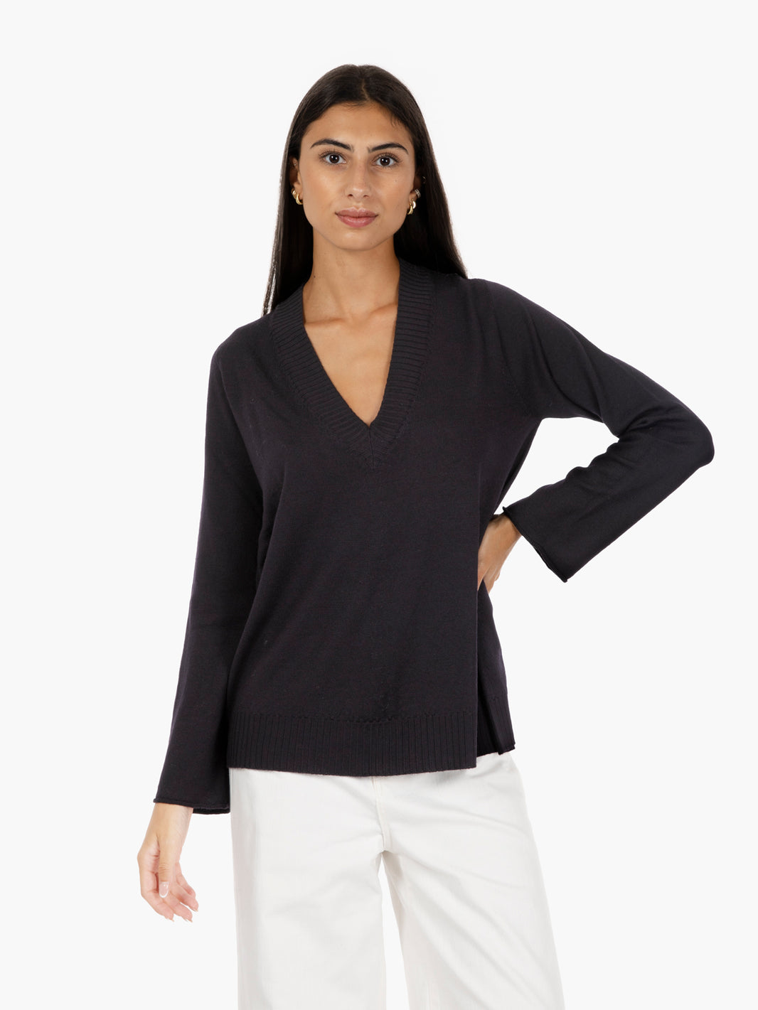 Black V-Neck Sweater