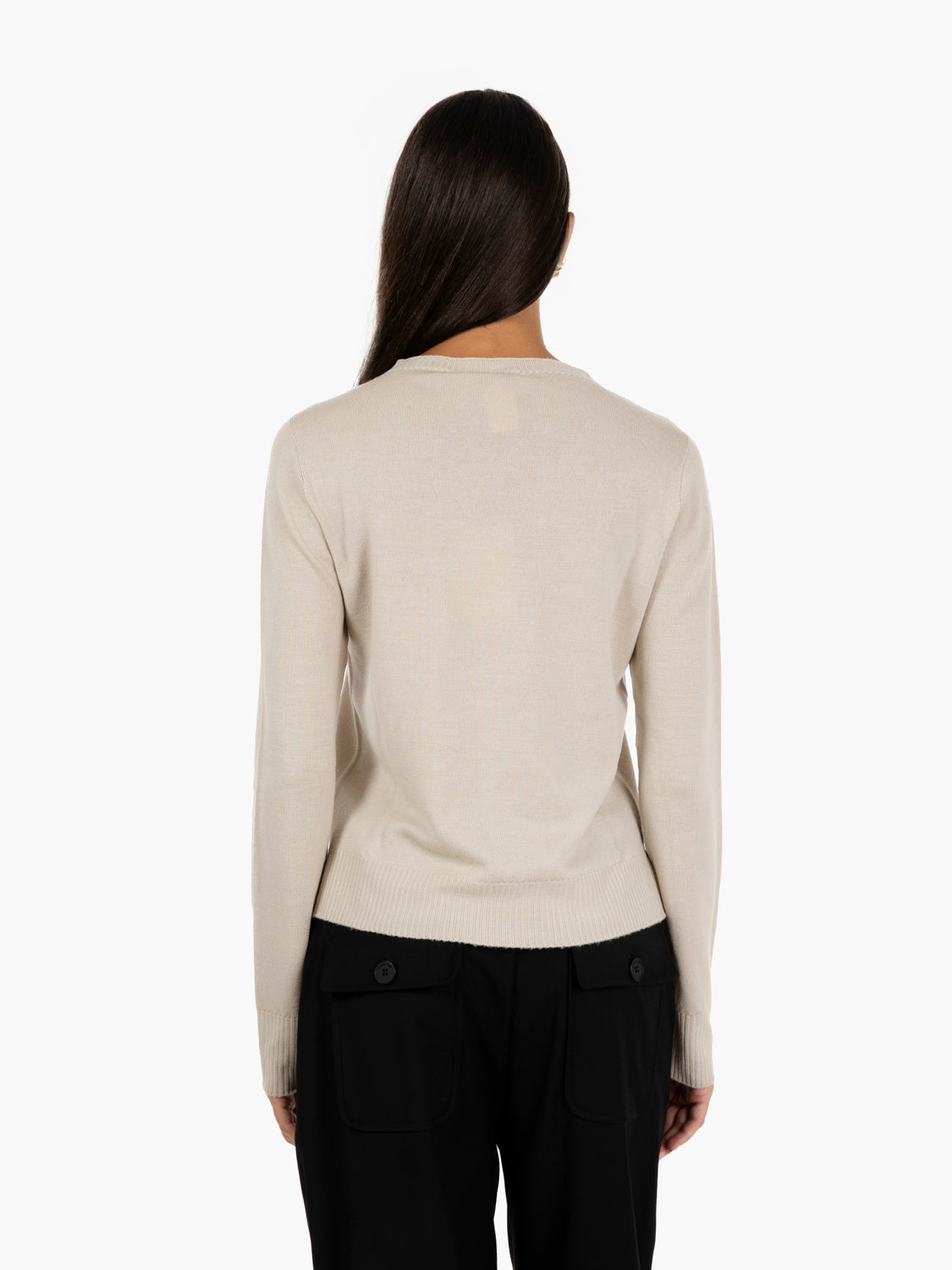 Caffelatte merino wool crew neck sweater