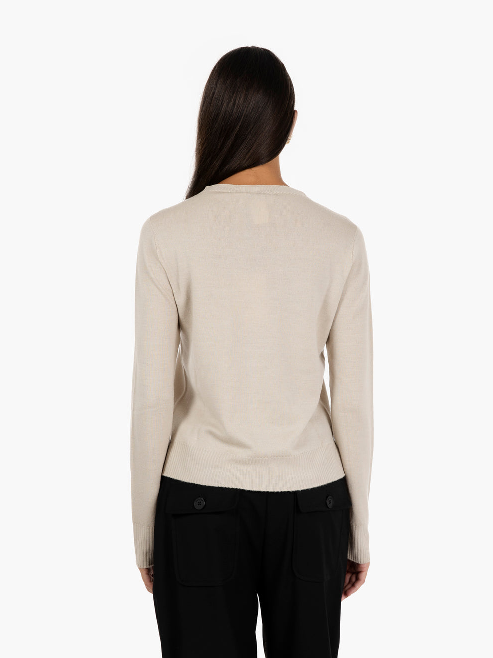 Caffelatte merino wool crew neck sweater