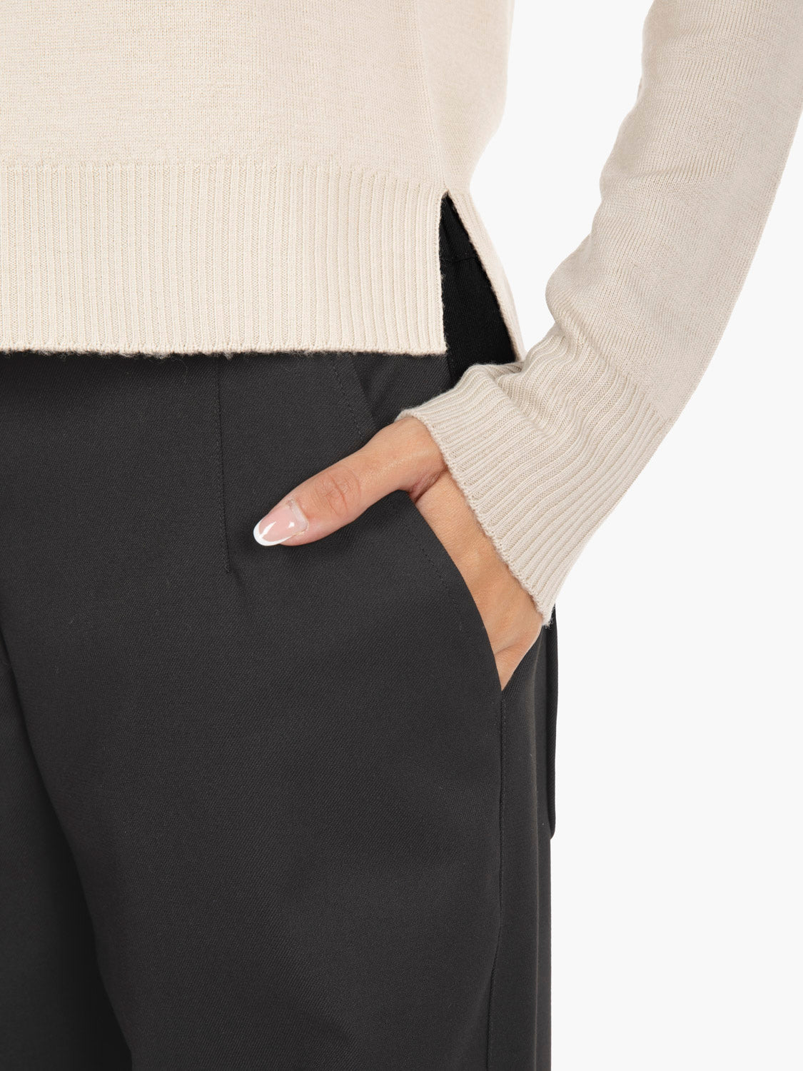 Caffelatte merino wool crew neck sweater