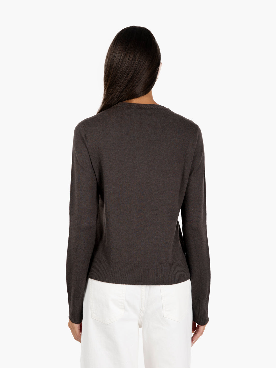 Dark merino crew neck sweater