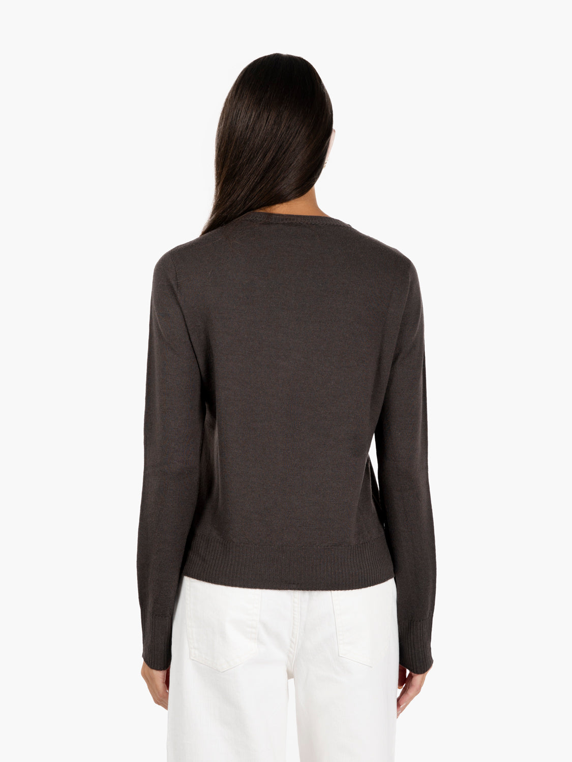 Dark merino crew neck sweater