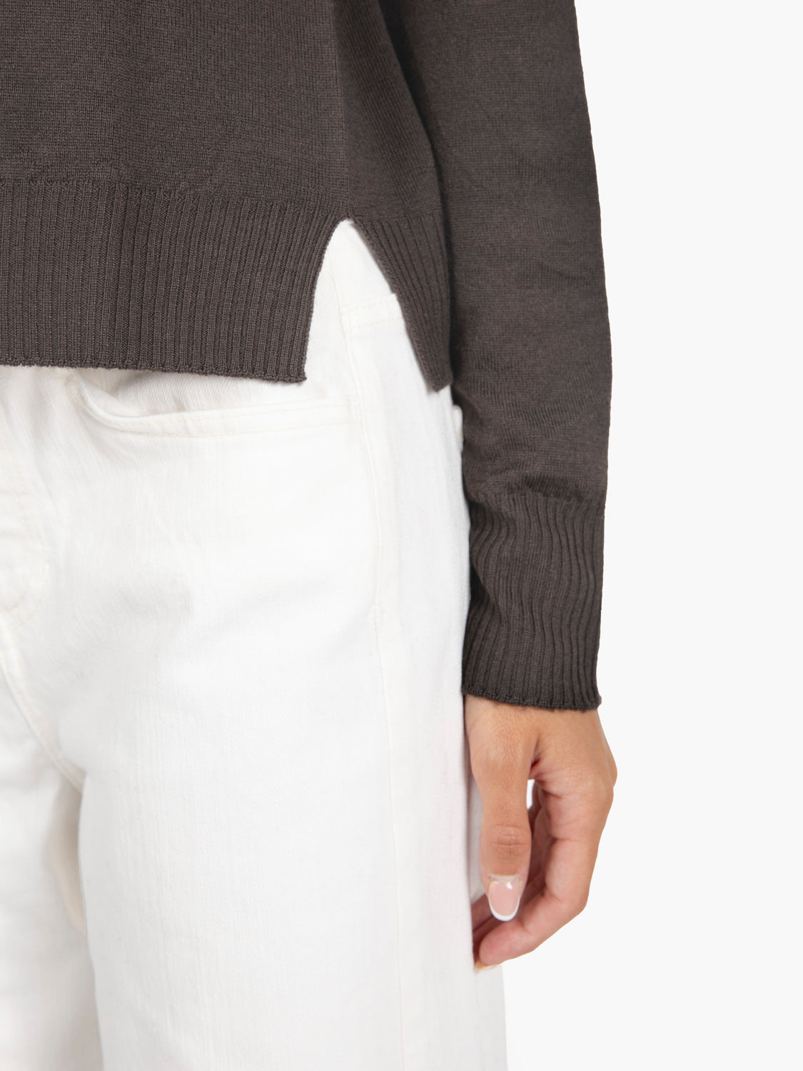 Dark merino crew neck sweater