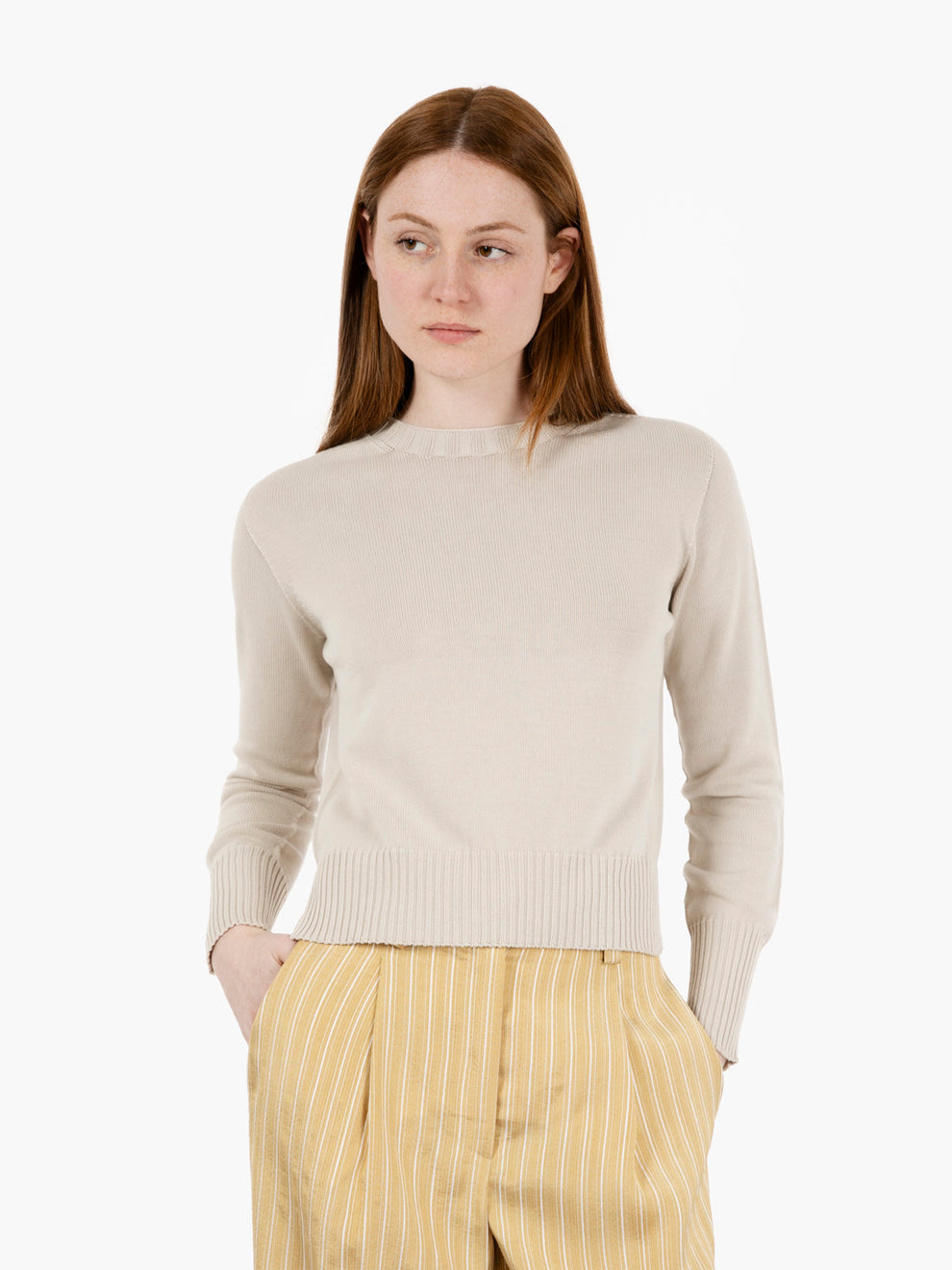 Maglia in cotone beige