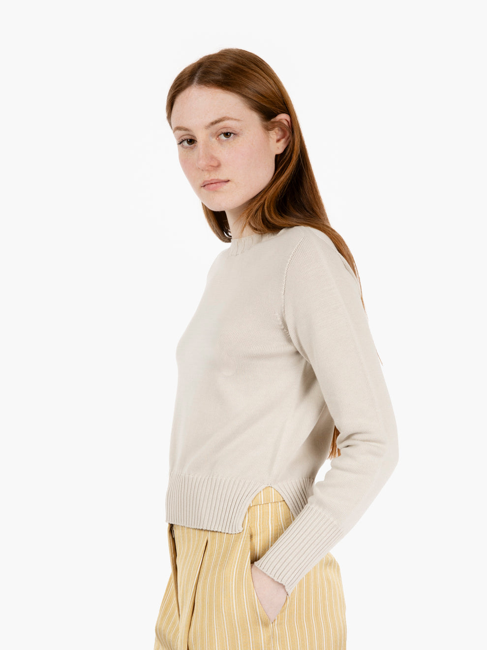 Maglia in cotone beige