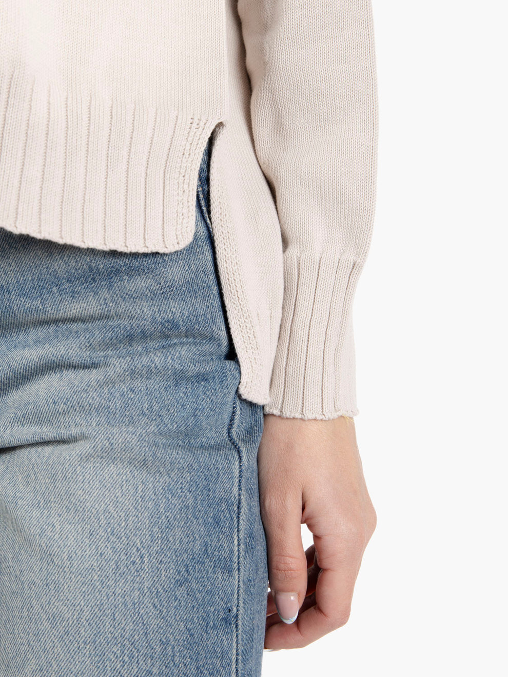Maglia in cotone over beige