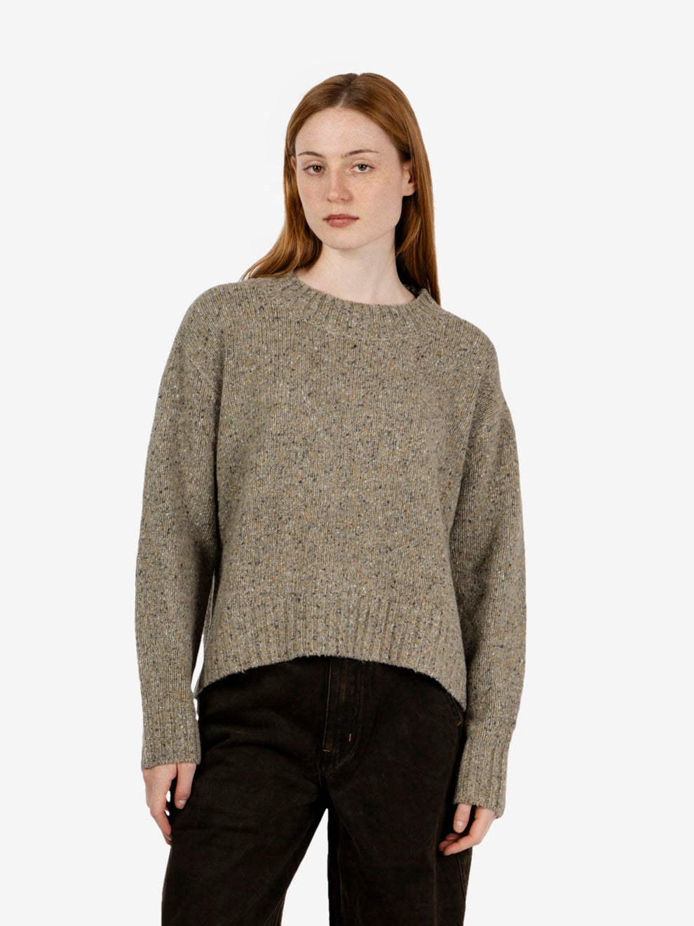 Maglione a scatola asparago