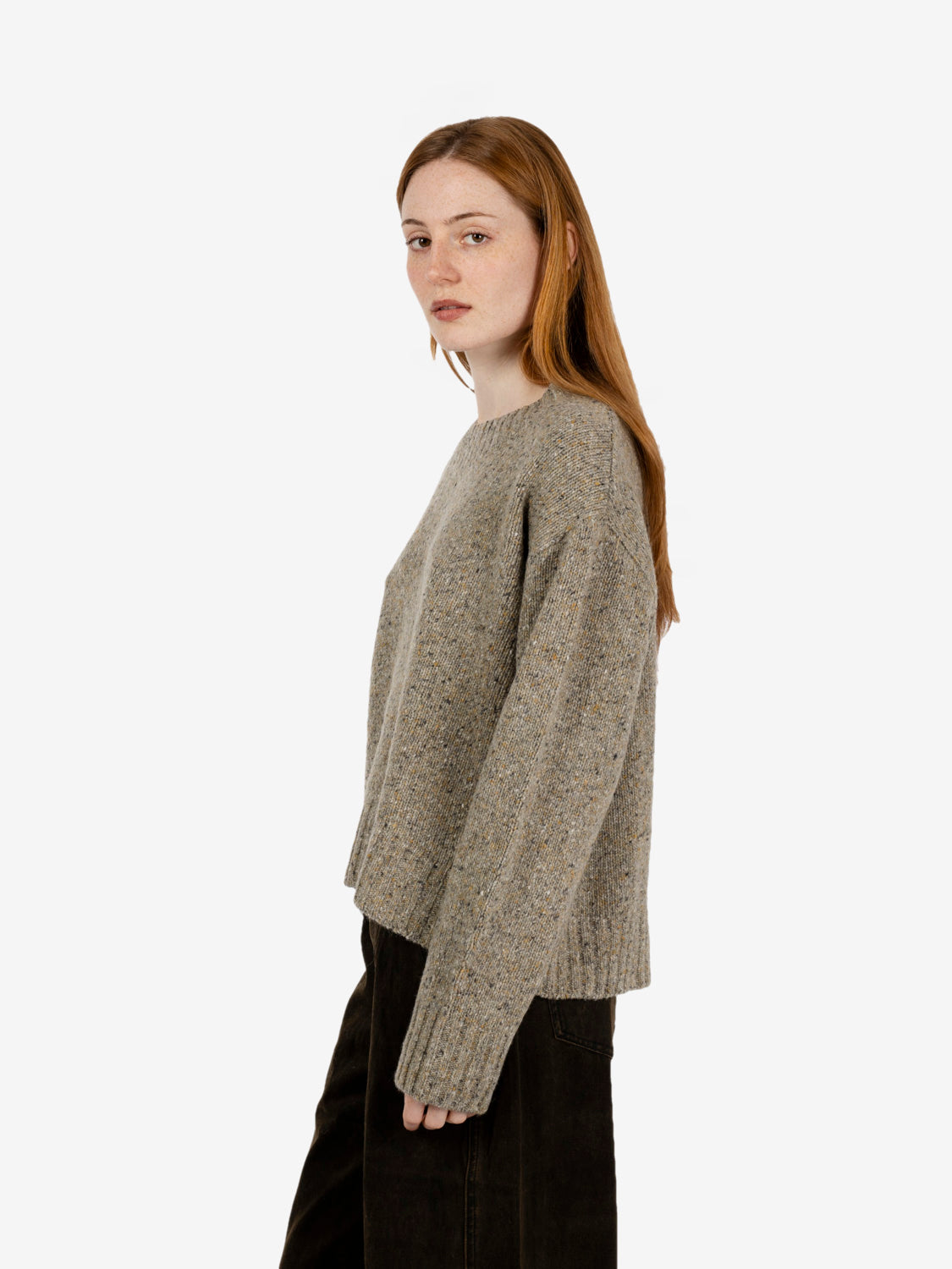 Maglione a scatola asparago