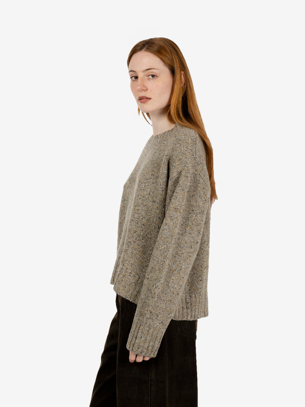 Maglione a scatola asparago