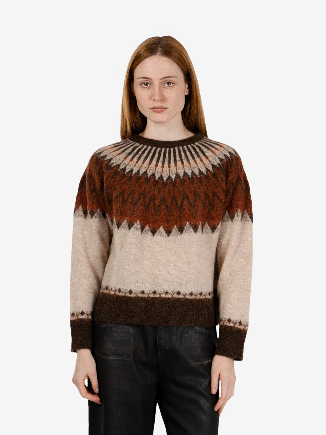 Beige jacquard sweater