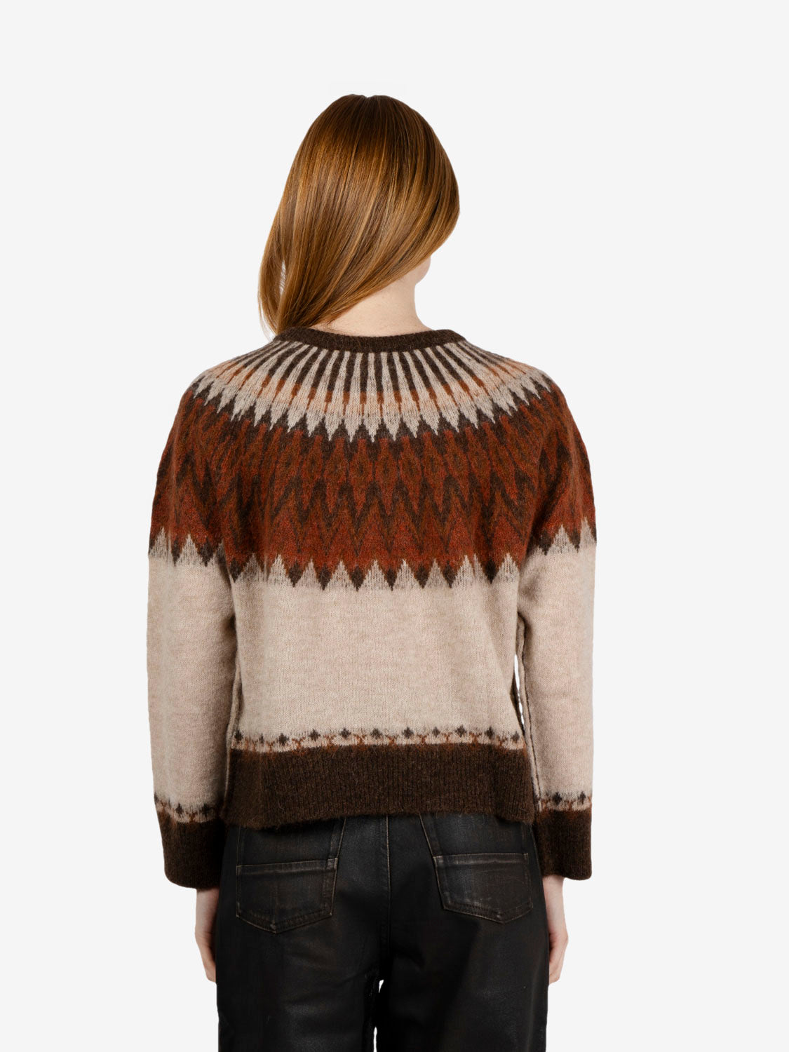 Beige jacquard sweater