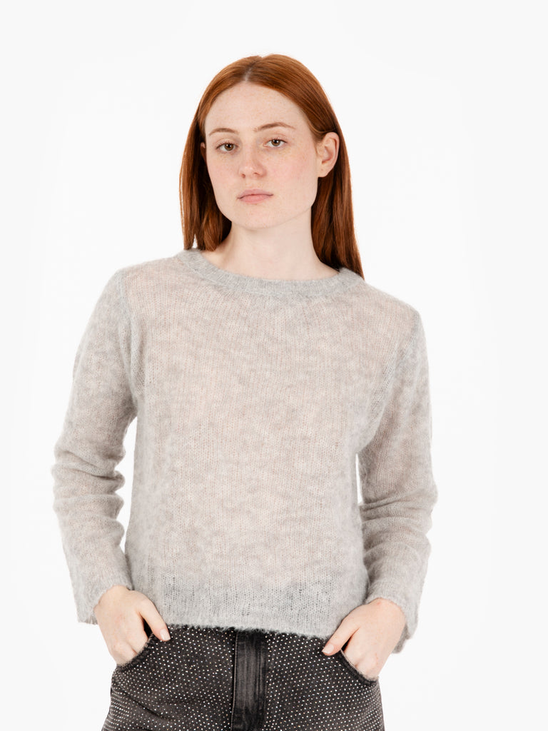 MAIDA MILA - Maglione leggero girocollo grigio