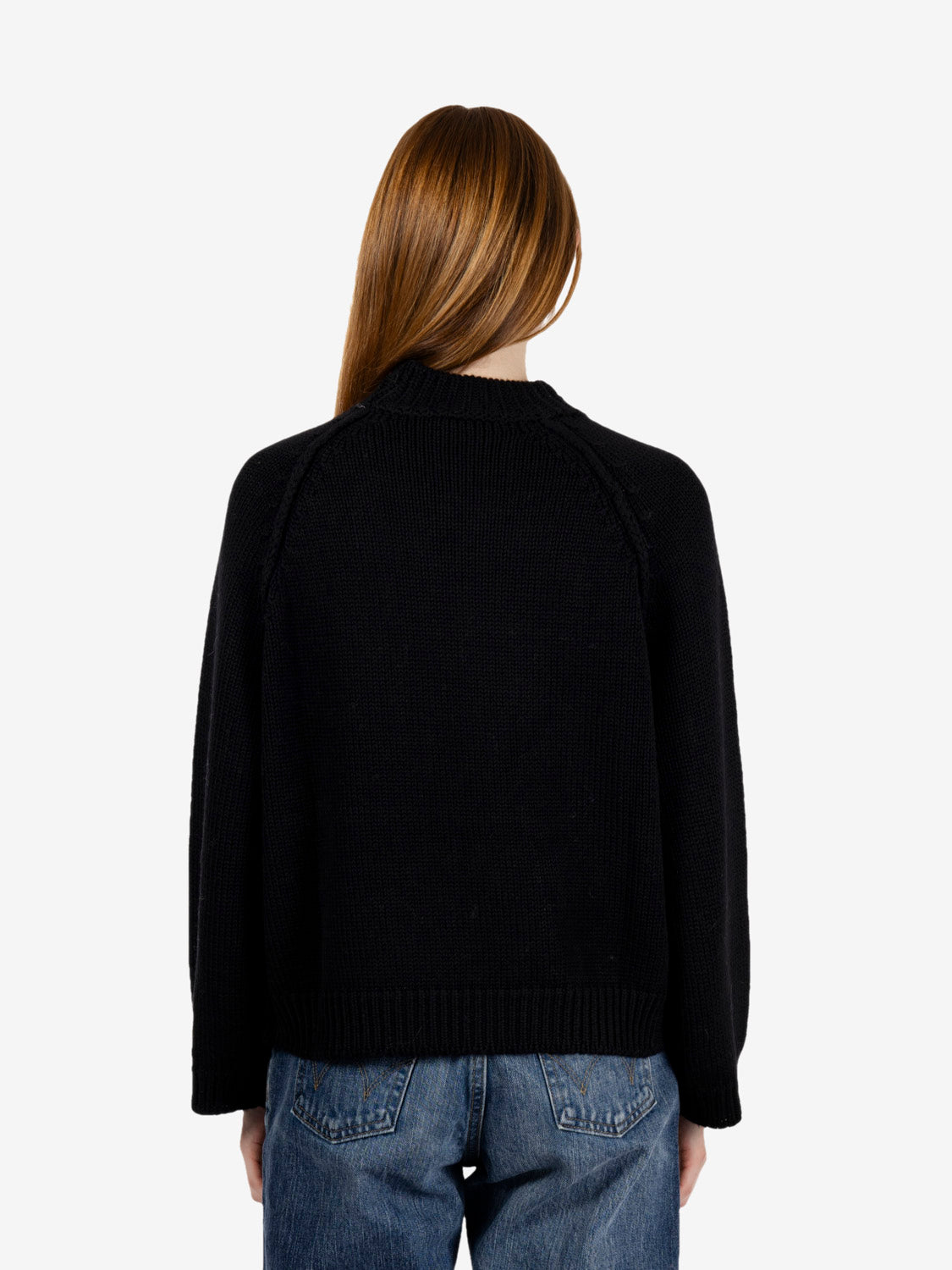 Black raglan sleeve sweater