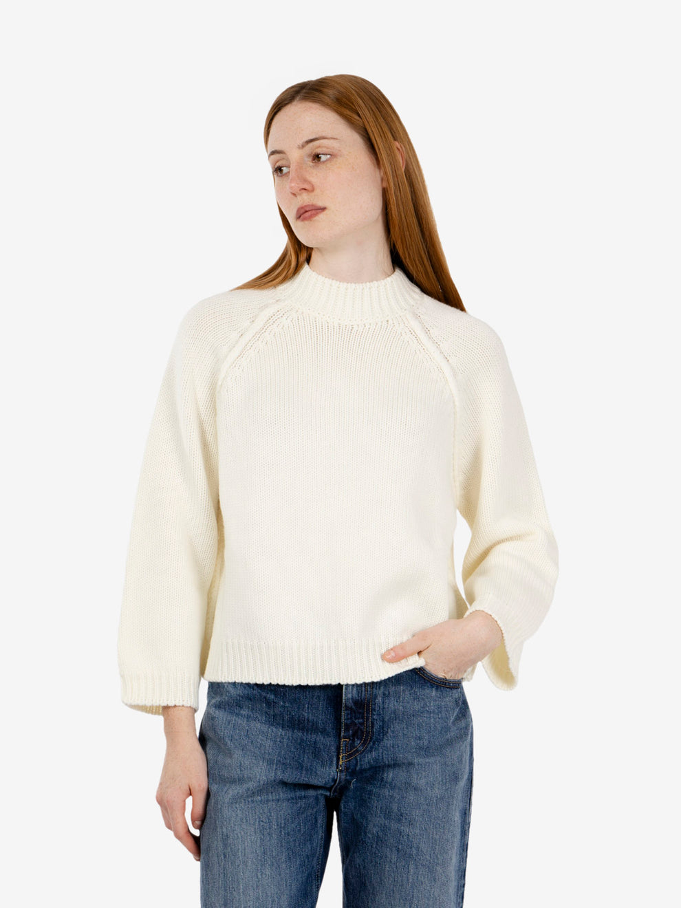 Maglione manica raglan off white