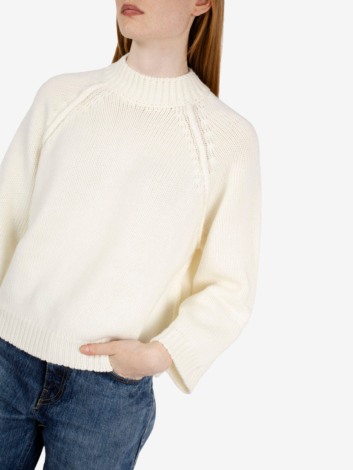 Maglione manica raglan off white