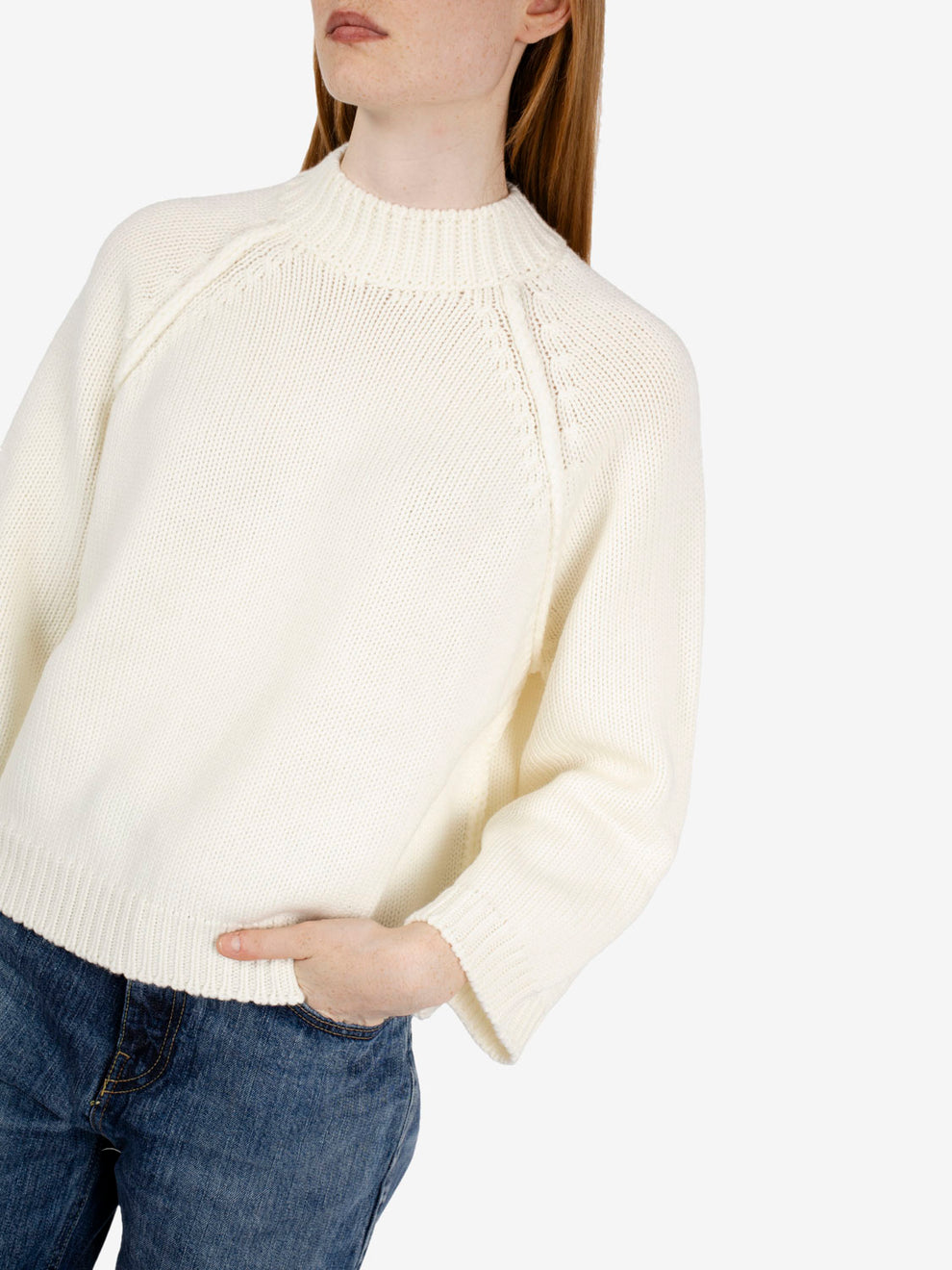 Maglione manica raglan off white