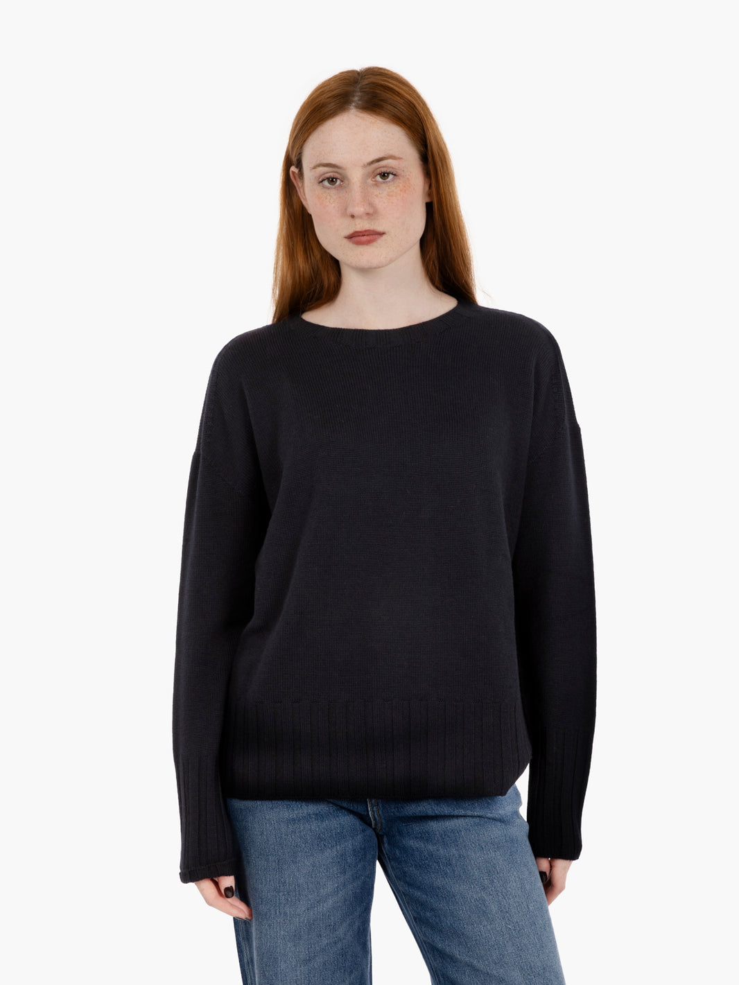 Oversized black wool sweater