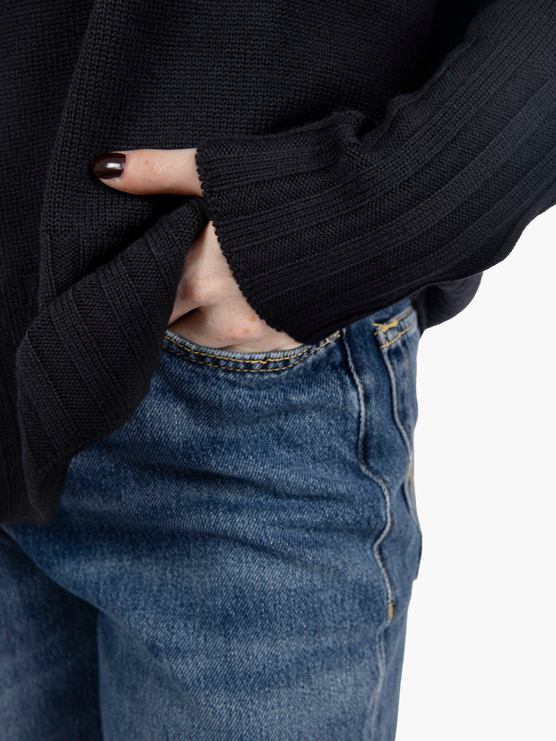 Oversized black wool sweater