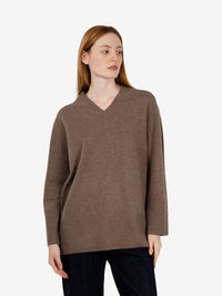 Greige V-neck sweater