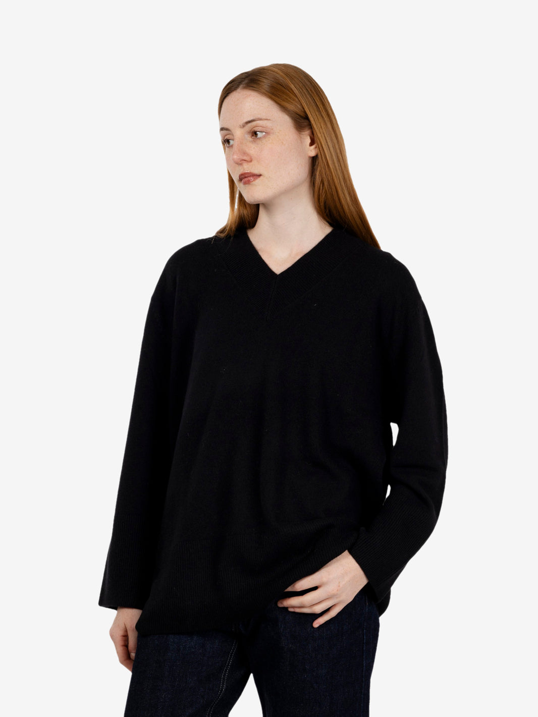 Maglione scollo a V nero