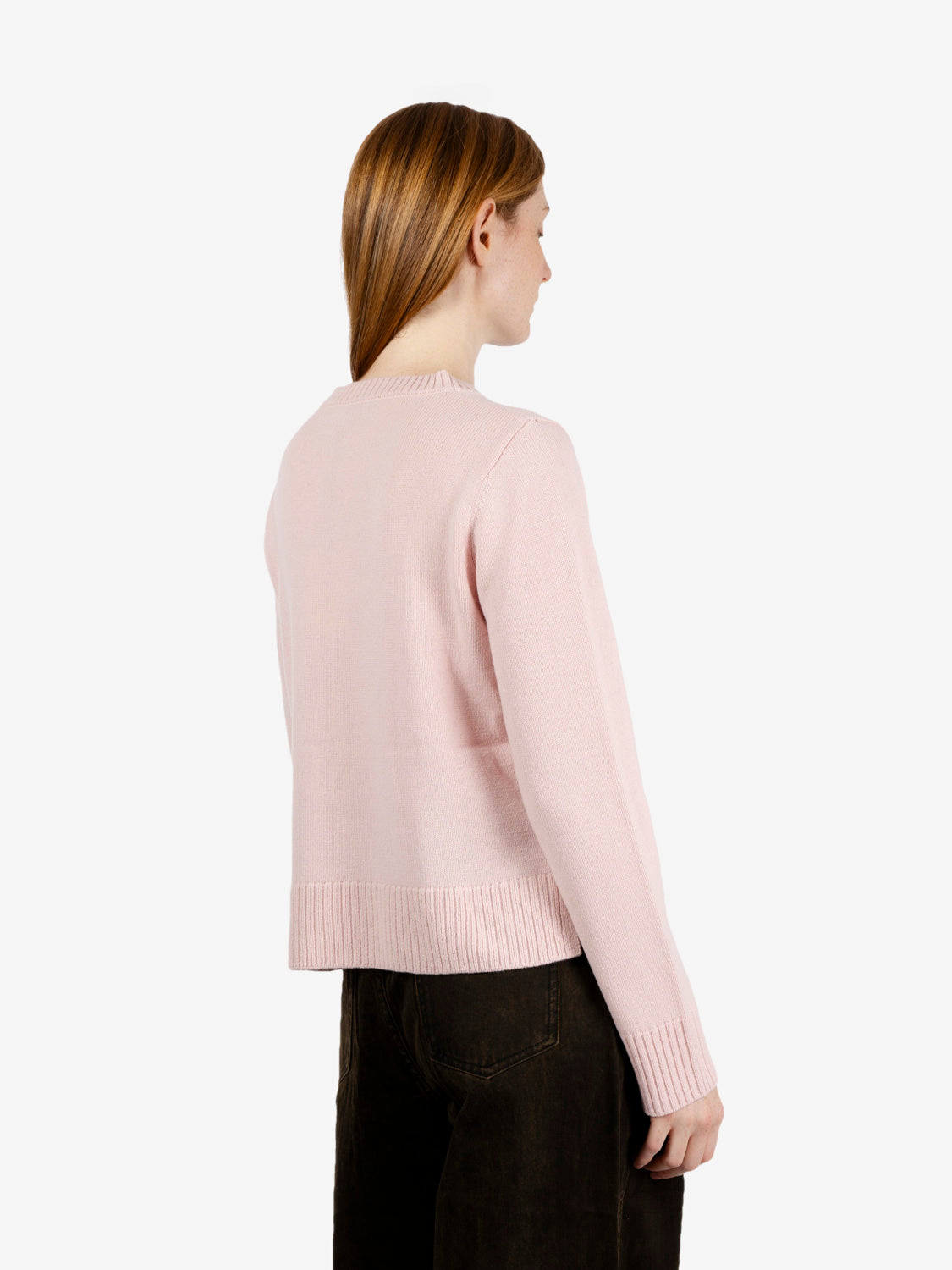 Maglione slim girocollo confetto