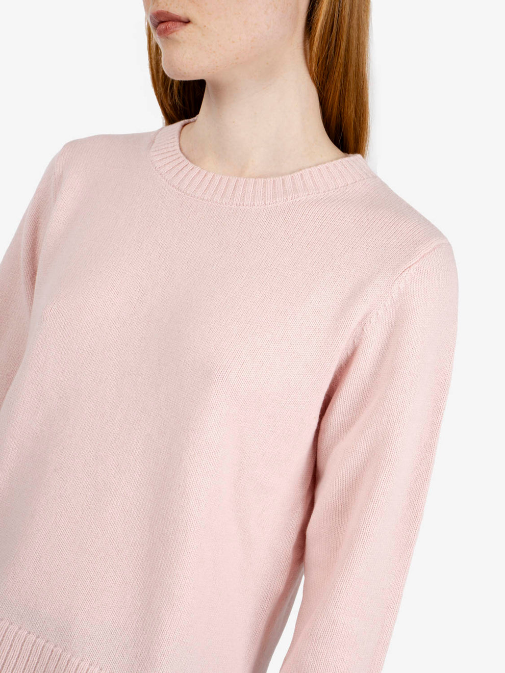 Maglione slim girocollo confetto