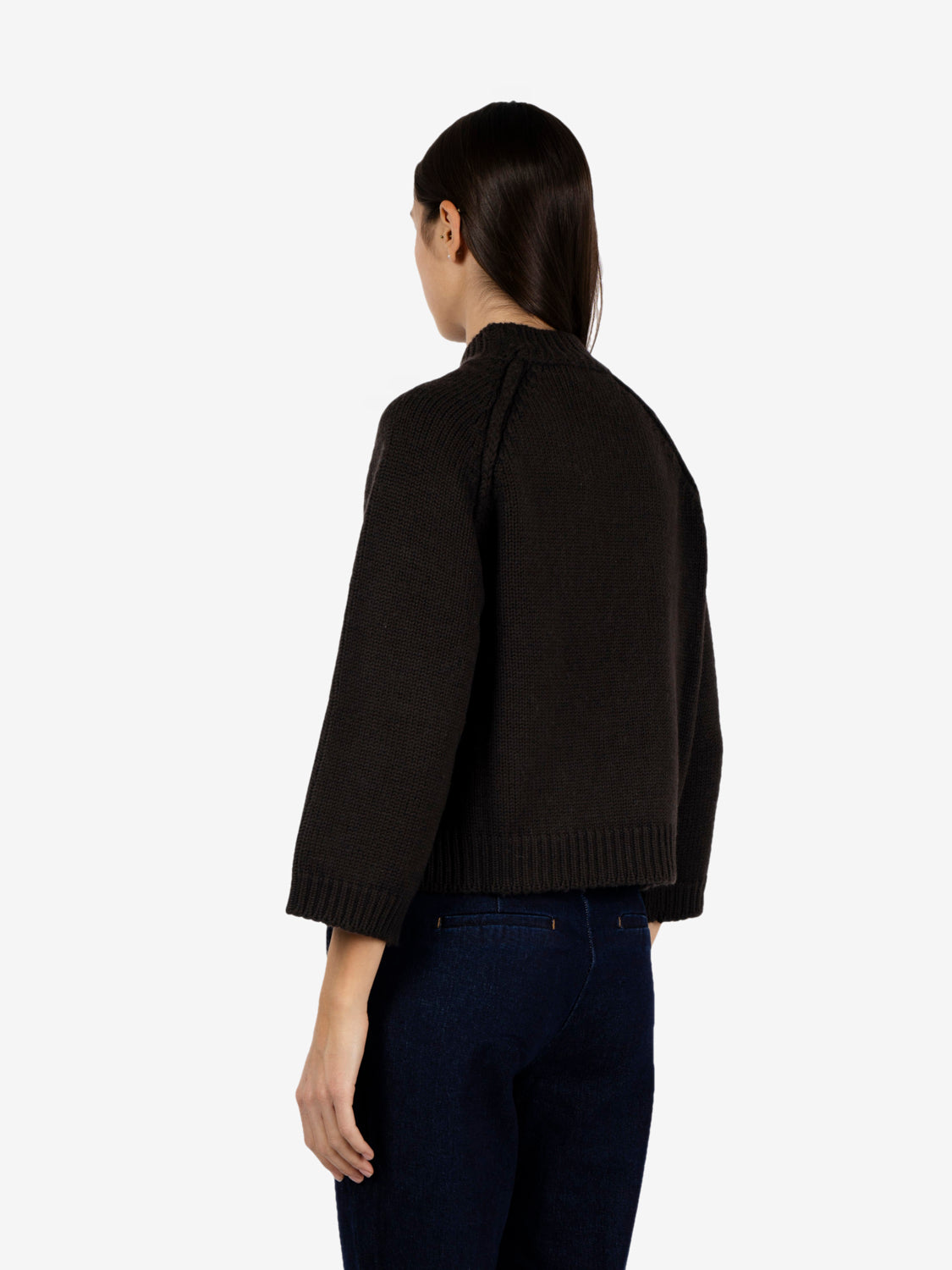 Dark brown three-quarter sweater