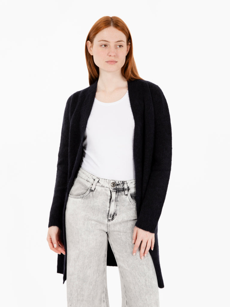 MAIDA MILA - Cardigan lungo con tasche nero