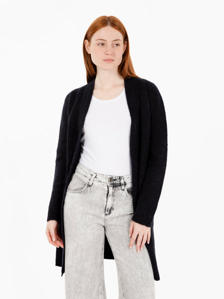 Cardigan lungo con tasche nero