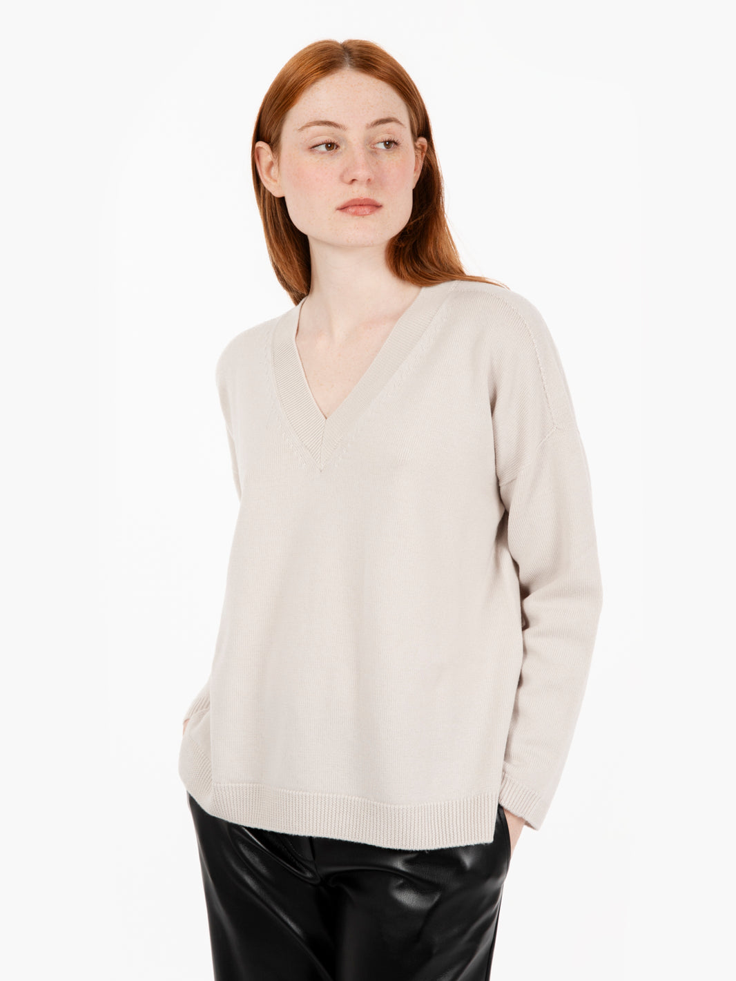 Chalk V-Neck Sweater