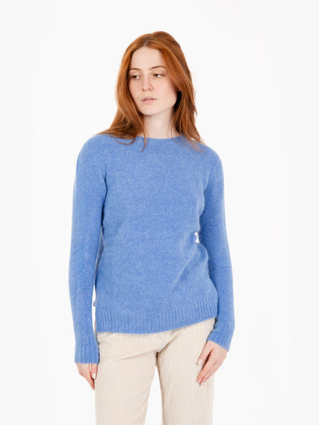 Maglione girocollo in misto lana azzurro