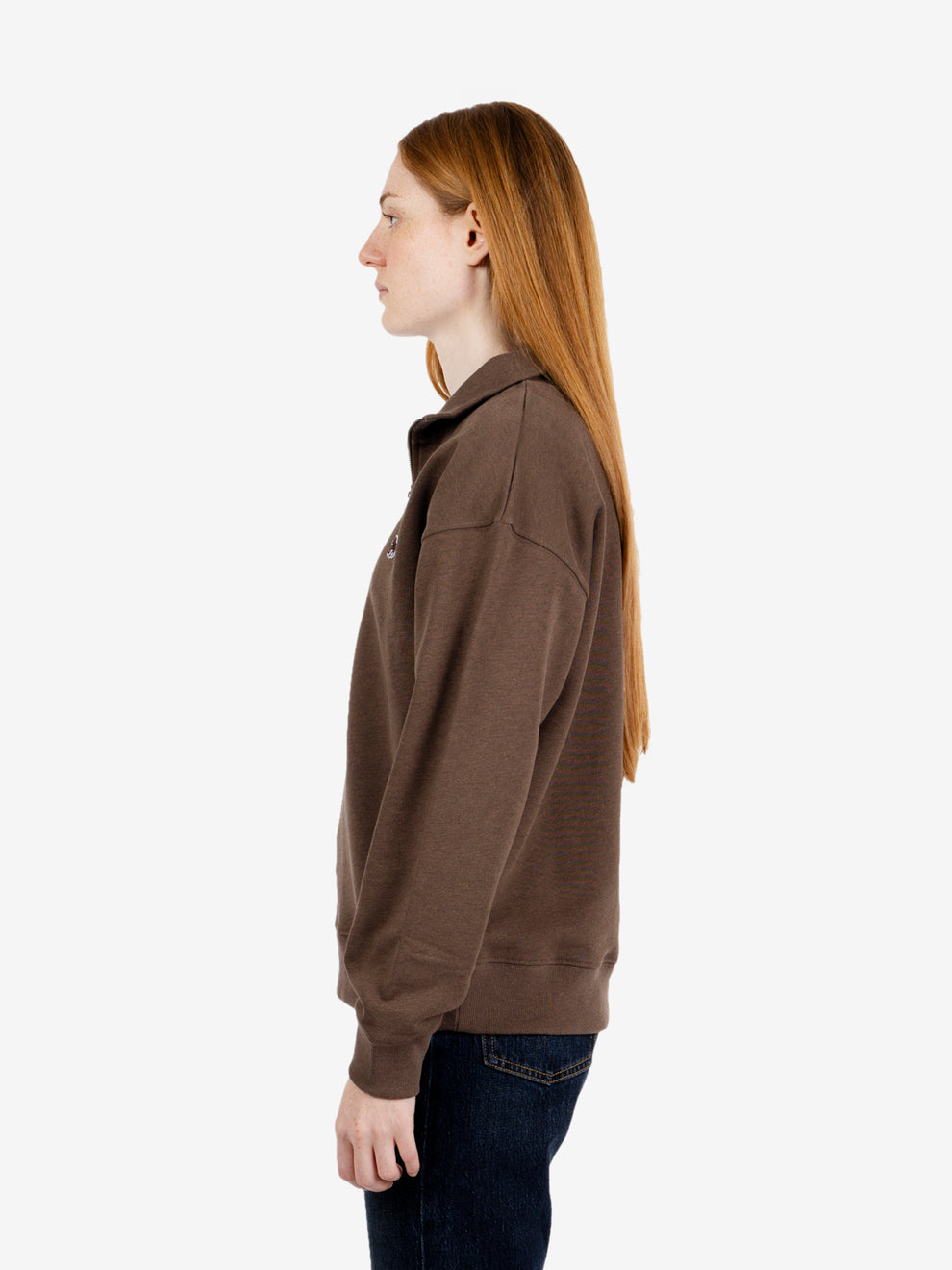 Baby fox half zip sweatshirt dark brown