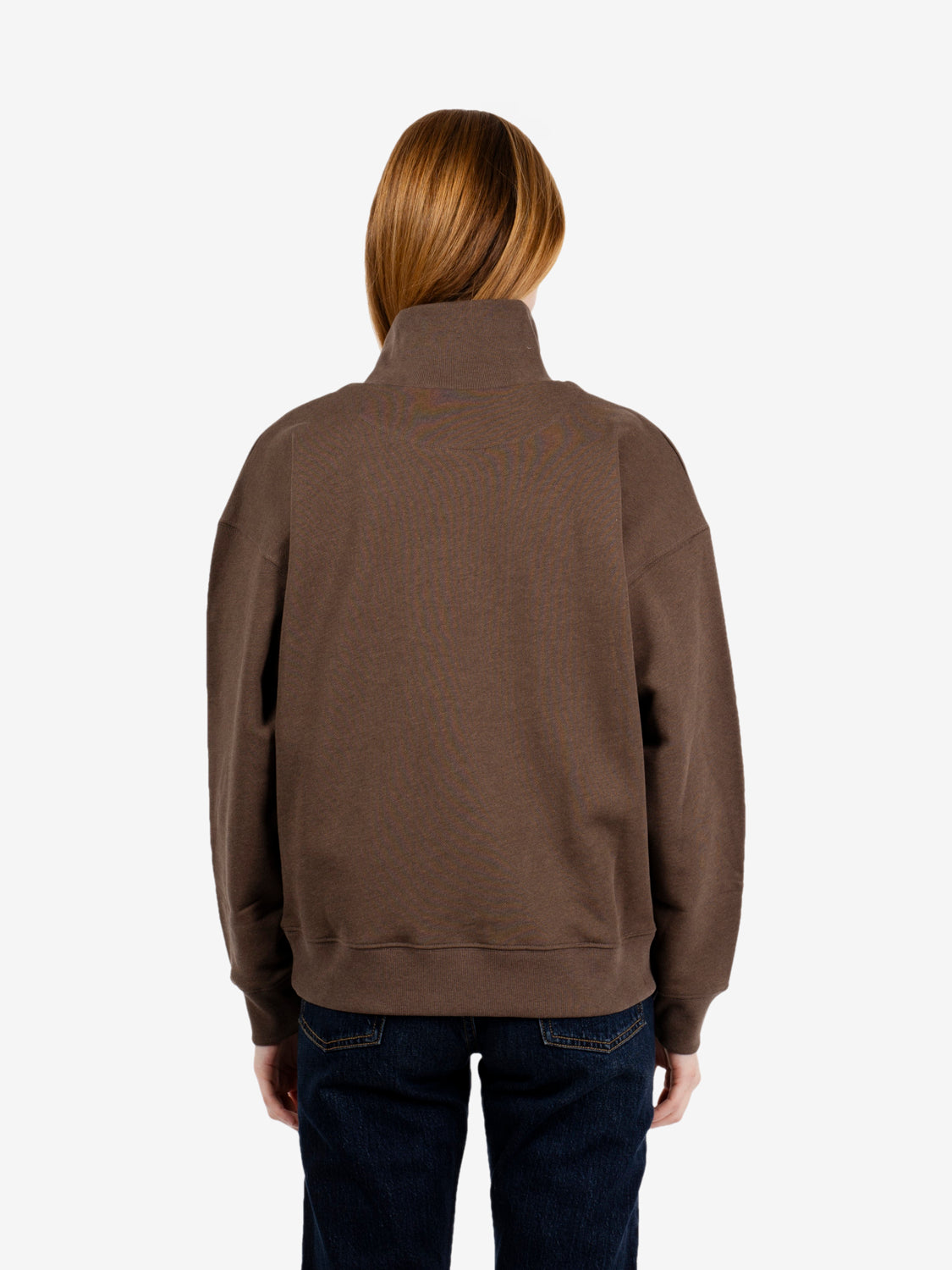 Baby fox half zip sweatshirt dark brown