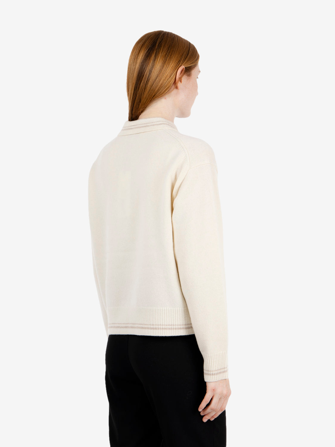 Ecru College wool polo jumper