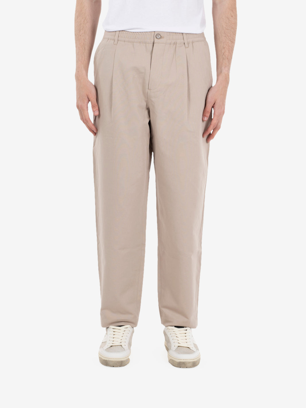 Eleasticated Pleated pants twine beige