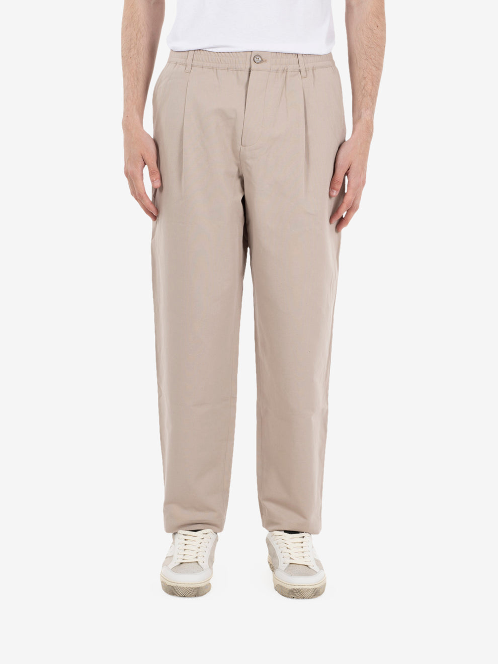 Eleasticated Pleated pants twine beige