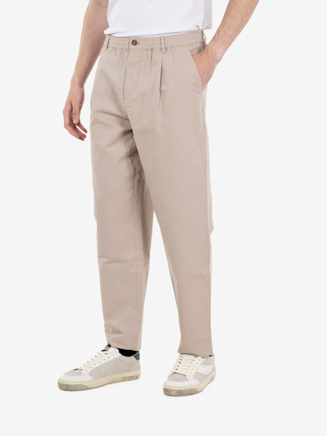 Eleasticated Pleated pants twine beige