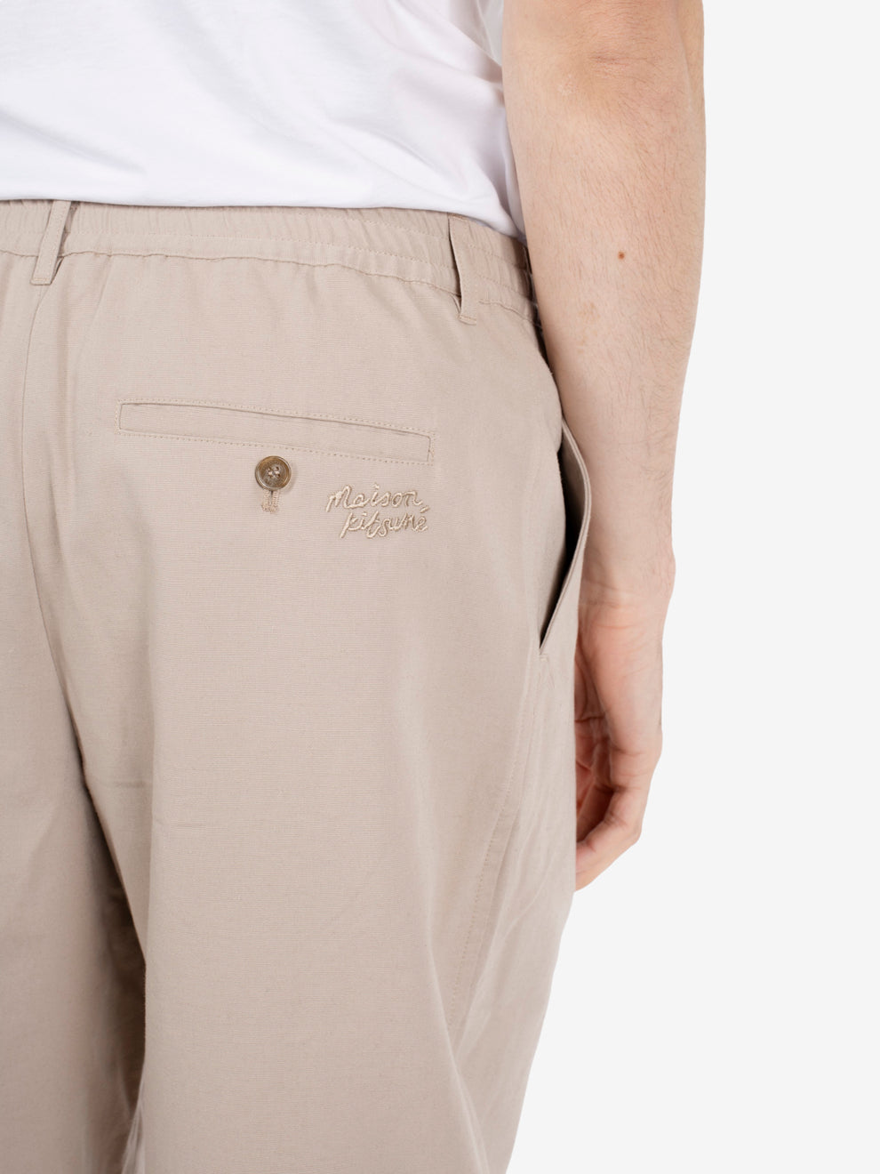 Eleasticated Pleated pants twine beige