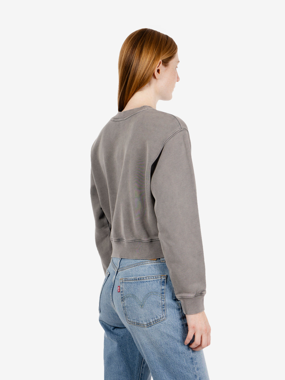 Faded cropped sweatshirt ash