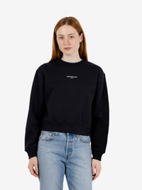 Felpa crop in cotone black