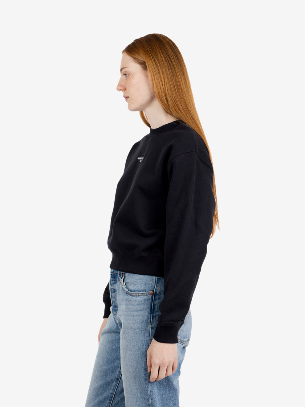 Felpa crop in cotone black
