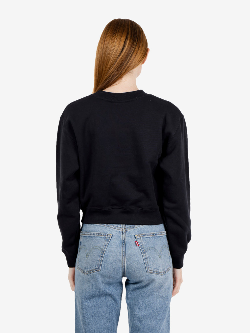 Felpa crop in cotone black